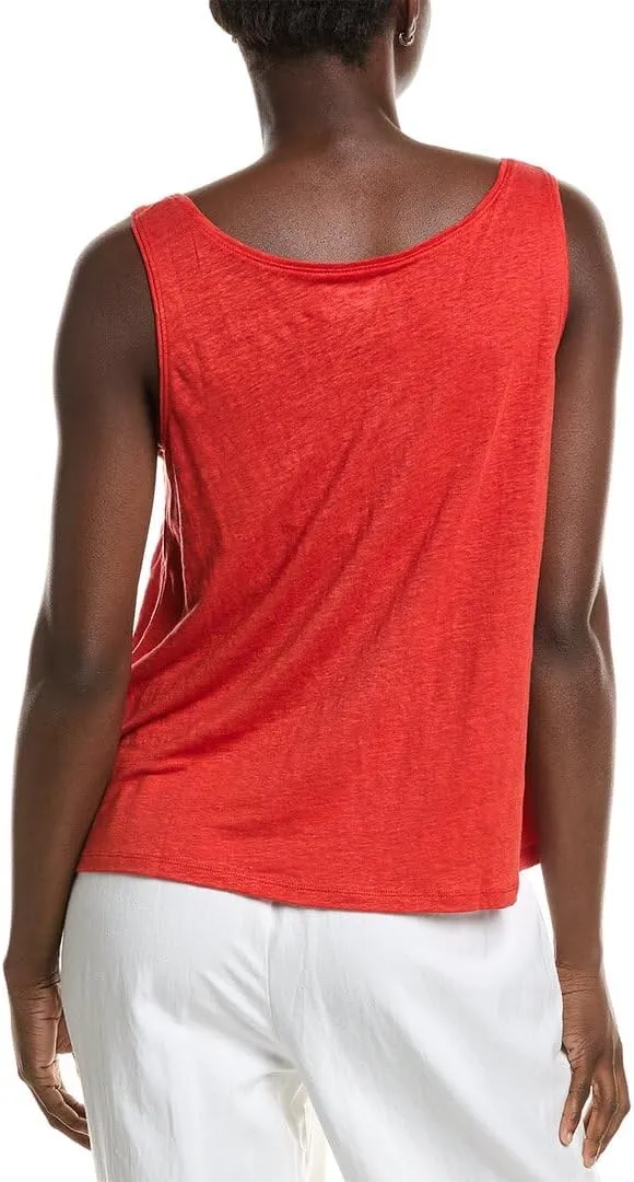 Scoop Neck Linen Tank
