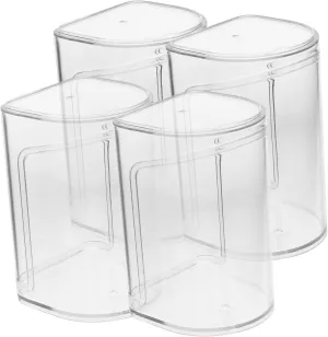 Sealing Models Container Doll Showcase Display Case 4pcs Large Capacity Storage Box Display Rack Easy to Use