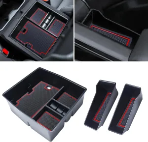 SENSHINE Center Console Organizer Tray, Side Door Handle Stroage Box for Toyota Tacoma 2024 2025 Accessories ABS Plastic Armrest Box Interior Insert Secondary Hidden Tray