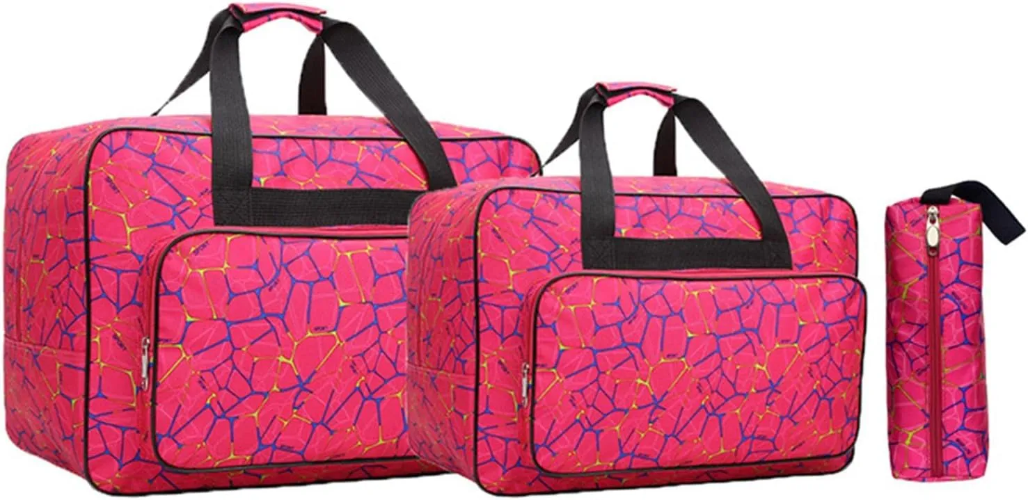 Sewing Machine Carrying Case Large Capacity Portable Nylon Tote Handbag, Rosy, 46x23x32cm