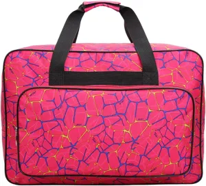 Sewing Machine Carrying Case Large Capacity Portable Nylon Tote Handbag, Rosy, 46x23x32cm