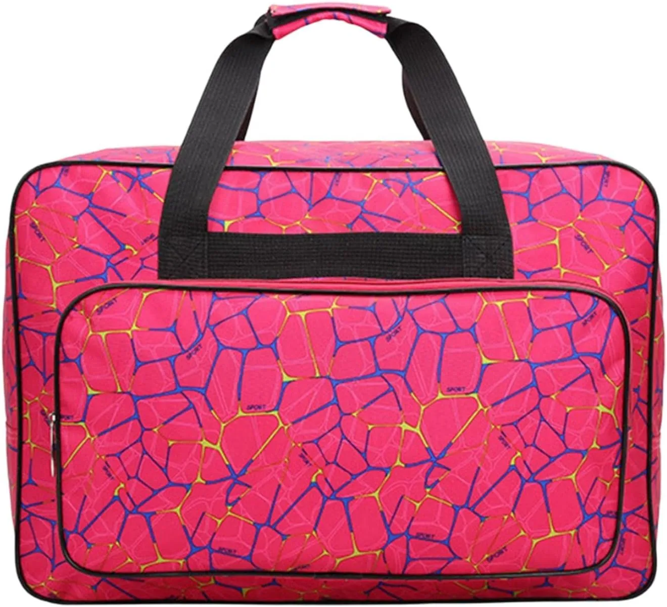 Sewing Machine Carrying Case Large Capacity Portable Nylon Tote Handbag, Rosy, 46x23x32cm