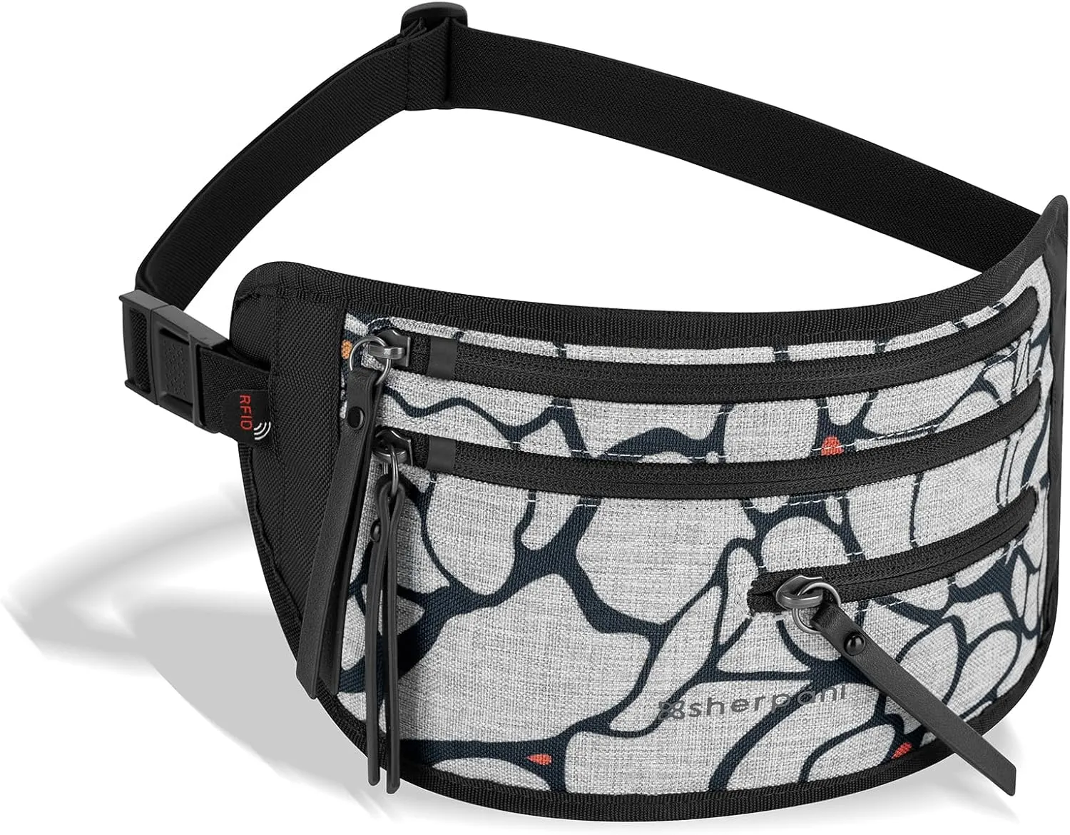 Sherpani Jett, Anti Theft Waist Pouch, Slim Money Belt Bag for Travel, Blocking Hidden Wallet Belt Bag, Secure Travel Pouch for Women, RFID Protection, Travel Gift for Mothers Day 2025 (Sakura)