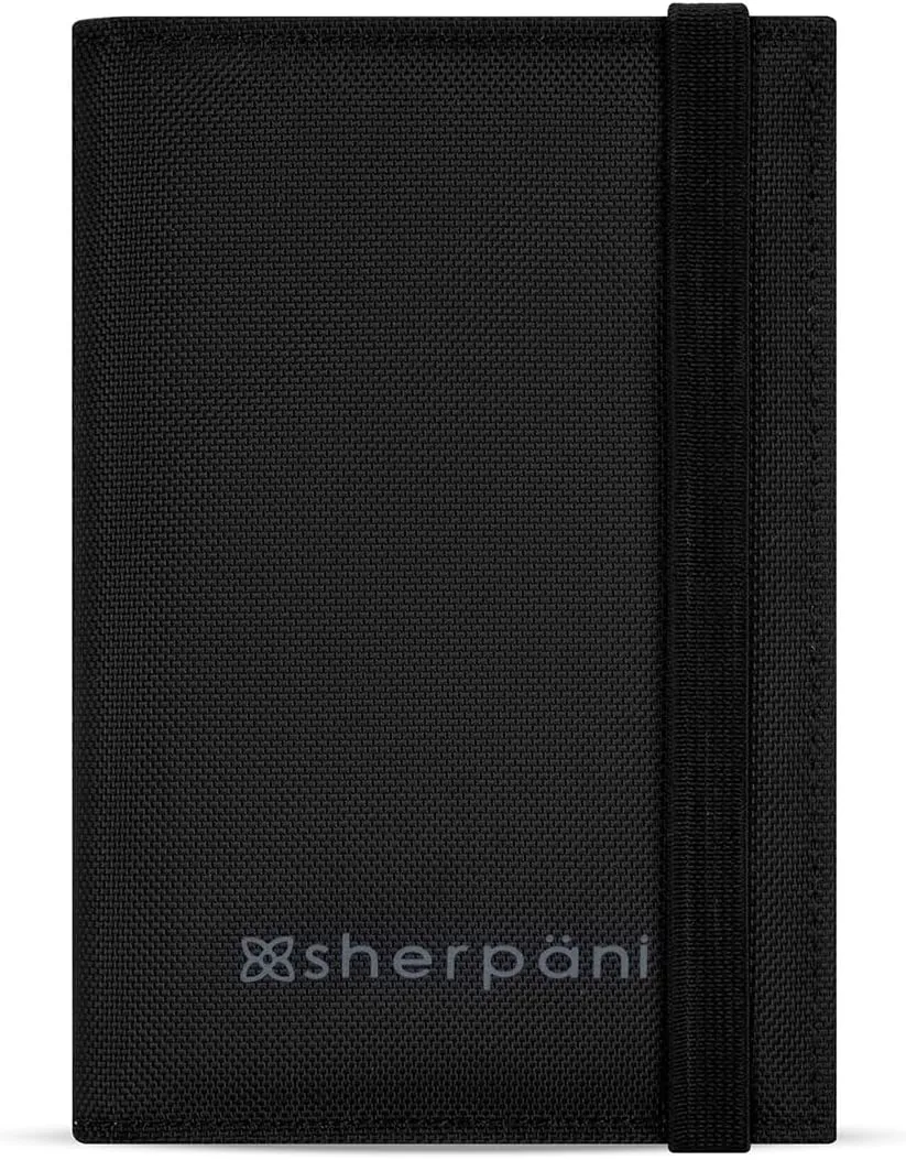 Sherpani Vienna, RFID Blocking Passport Holder, Travel Passport Cover Wallet, Travel Documents Organizer Protector for Women, Travel Gift for Mothers Day 2025 (Carbon)