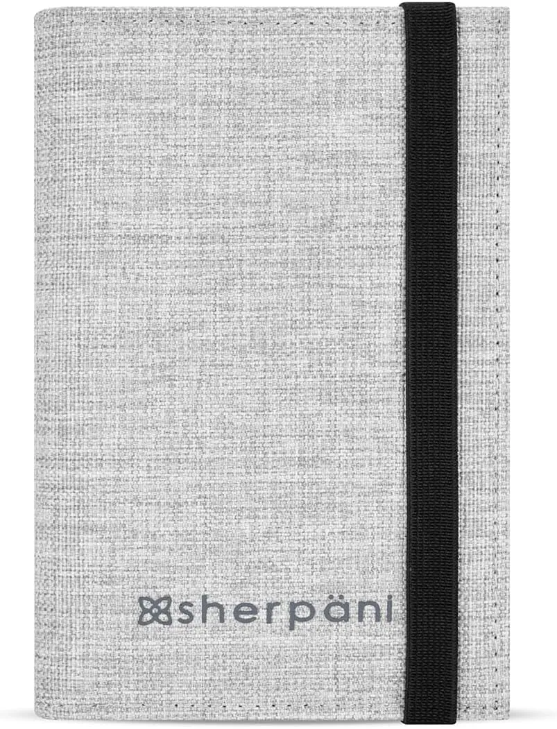 Sherpani Vienna, RFID Blocking Passport Holder, Travel Passport Cover Wallet, Travel Documents Organizer Protector for Women, Travel Gift (Sterling)