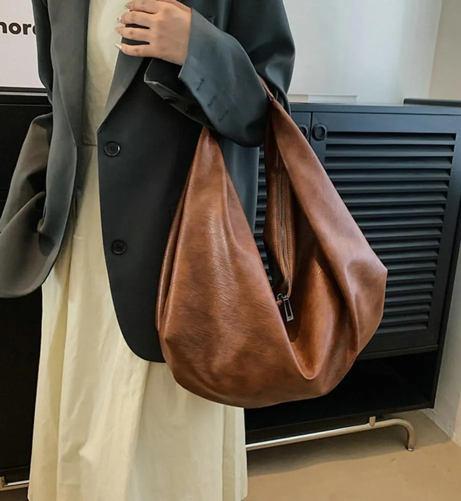 Shoulder Bags for Women Slouchy Leather Purse Stylish Handbags Trendy Hobo Bags Satchel 2024