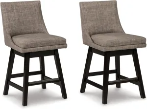 Signature Design by Ashley Tallenger 25" Upholstered Swivel Counter Height Barstool, 2 Count, Light Gray