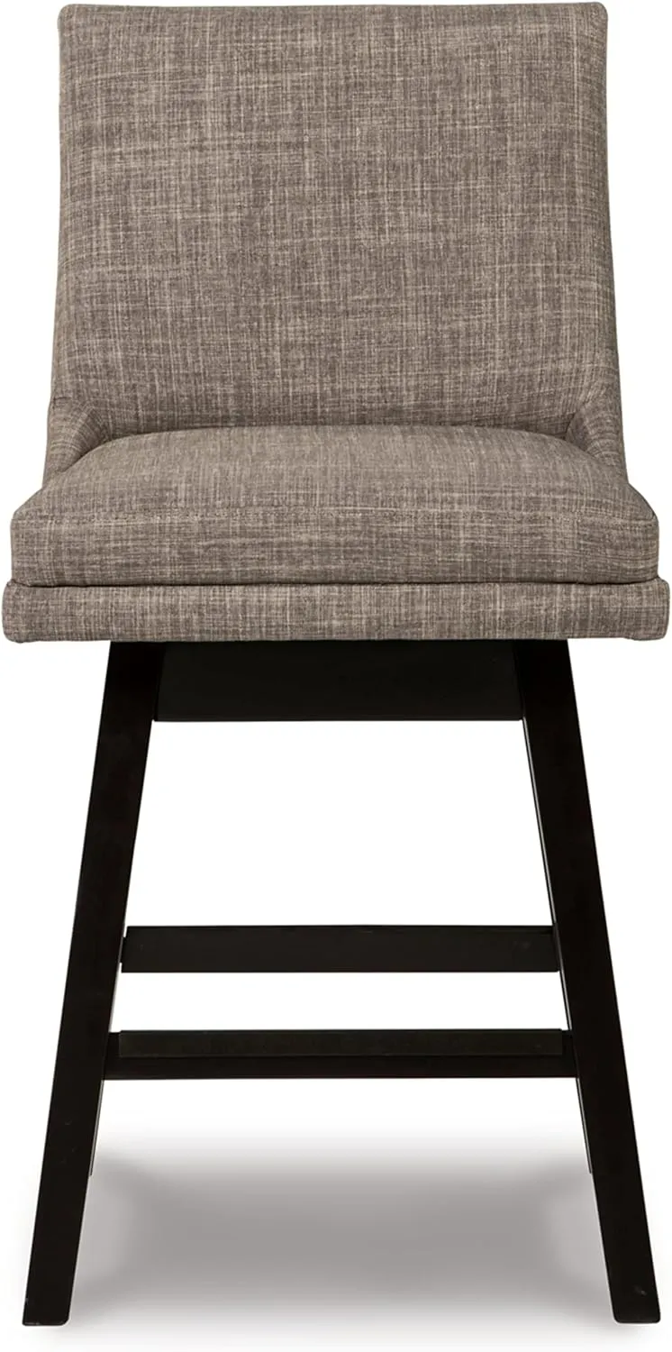 Signature Design by Ashley Tallenger 25" Upholstered Swivel Counter Height Barstool, 2 Count, Light Gray