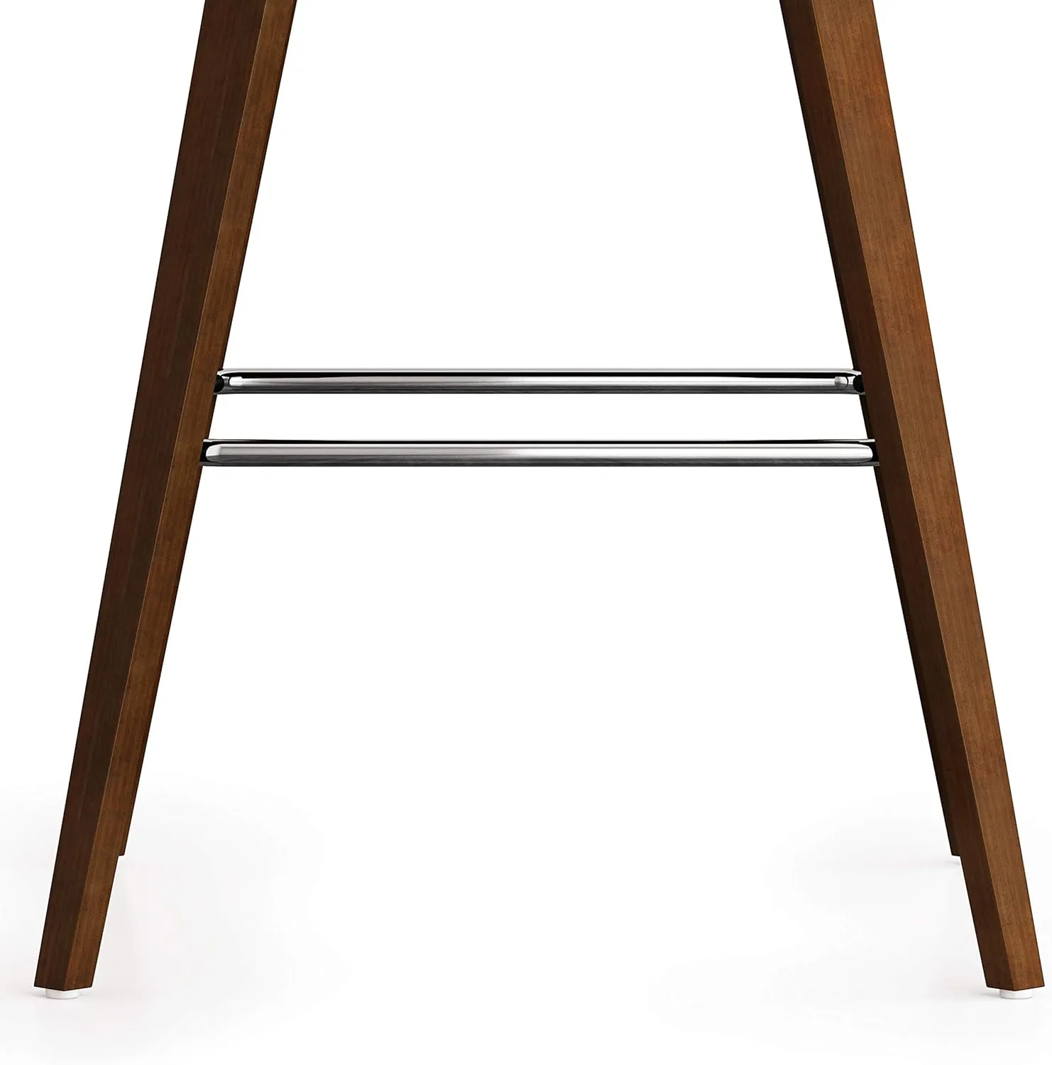 SIMPLIHOME Randolph Counter Stools (Set of 2) - 28 Inch Seat Height Upholstered Bentwood Kitchen Seats in Deep Tan Vegan Faux Leather, Mid Century Modern Seating with Curved Backrest and Footrest