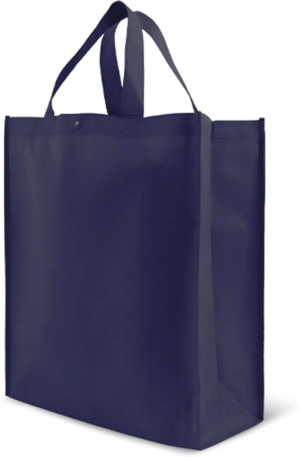 Simply Green Solutions - Reusable Grocery Bags, Durable Large Tote Bags, Shopping Bags for Groceries, Utility Tote, Reusable Gift Bags With Handles, 14 x 16.5 x 6, Pack of 10, Navy Blue