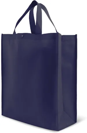 Simply Green Solutions - Reusable Grocery Bags, Durable Large Tote Bags, Shopping Bags for Groceries, Utility Tote, Reusable Gift Bags With Handles, 14 x 16.5 x 6, Pack of 10, Navy Blue