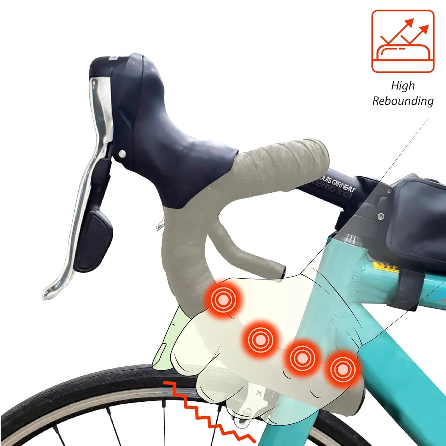 Skwiki Road Bike Handle Bar Tape, Adherent PU Leather, Gripy, High Rebound, Breatheable, Multi-Layer Structure (Grey)
