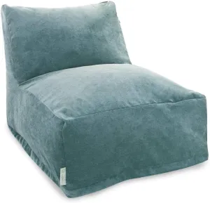 Sky Blue Adult Bean Bag Chair in Soft 100-Micro Velvet Fabric, 36" L X 27" W X 24" H | Modern Design, Zippered Slipcover, Polystyrene Beads, Waterproof Base