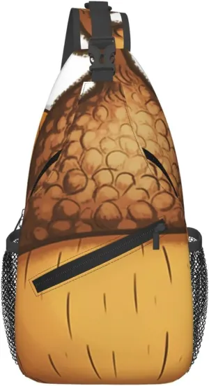 Sling Backpack Adjustable Crossbody Shoulder Bags Cartoon Acorn Casual Chest Bag Hiking Daypack