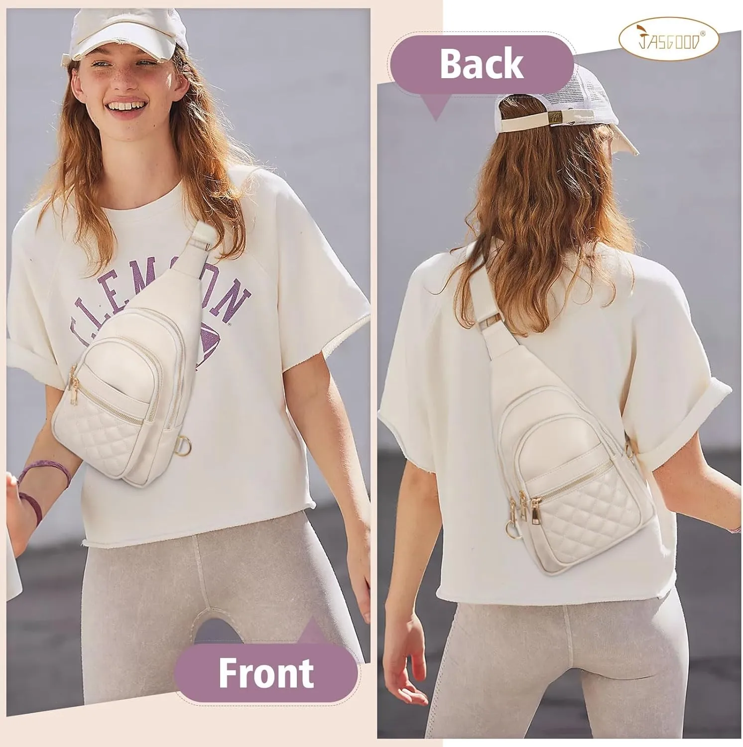 Sling Bag for Women Crossbody Leather Fanny Packs Chest Bag Fashion Sling Backpack Travel JASGOOD
