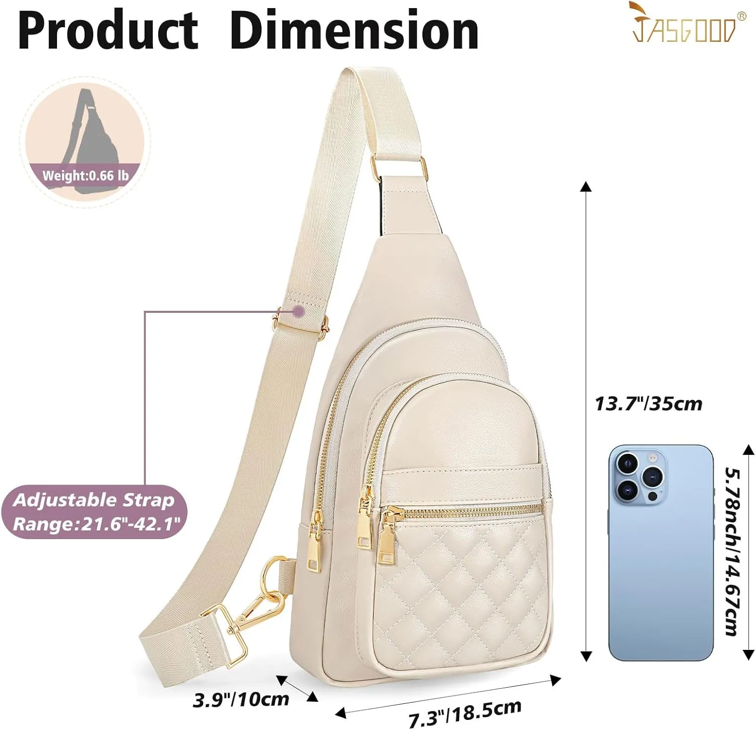 Sling Bag for Women Crossbody Leather Fanny Packs Chest Bag Fashion Sling Backpack Travel JASGOOD