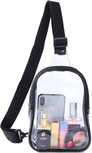 Small Clear Sling Bag, Clear Bag Stadium Approved, Transparent Crossbody Fanny Pack for Women Men