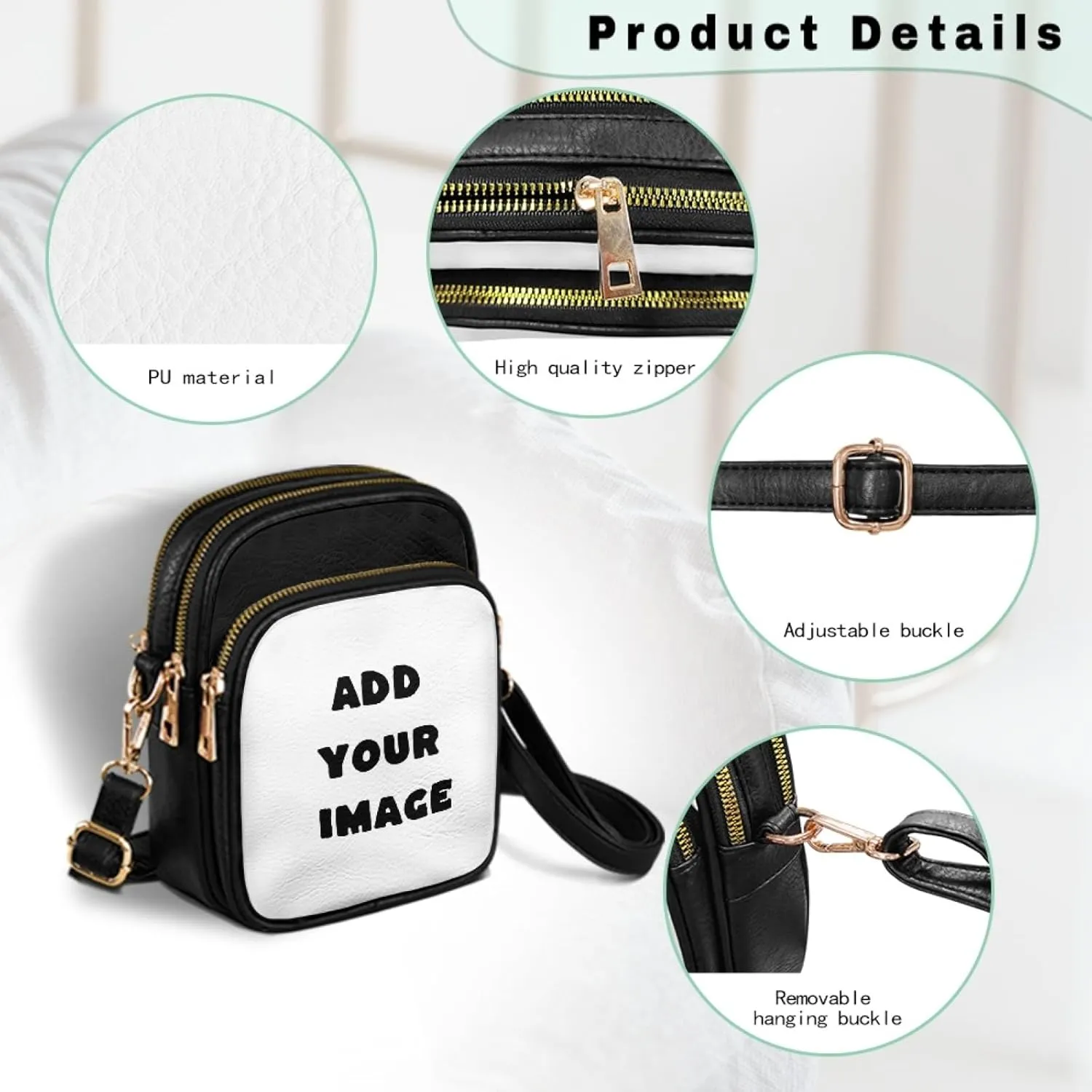 Small Crossbody Purses for Women PU Leather Designer Cell Phone Bag Wallet Purses Adjustable Strap for Travel