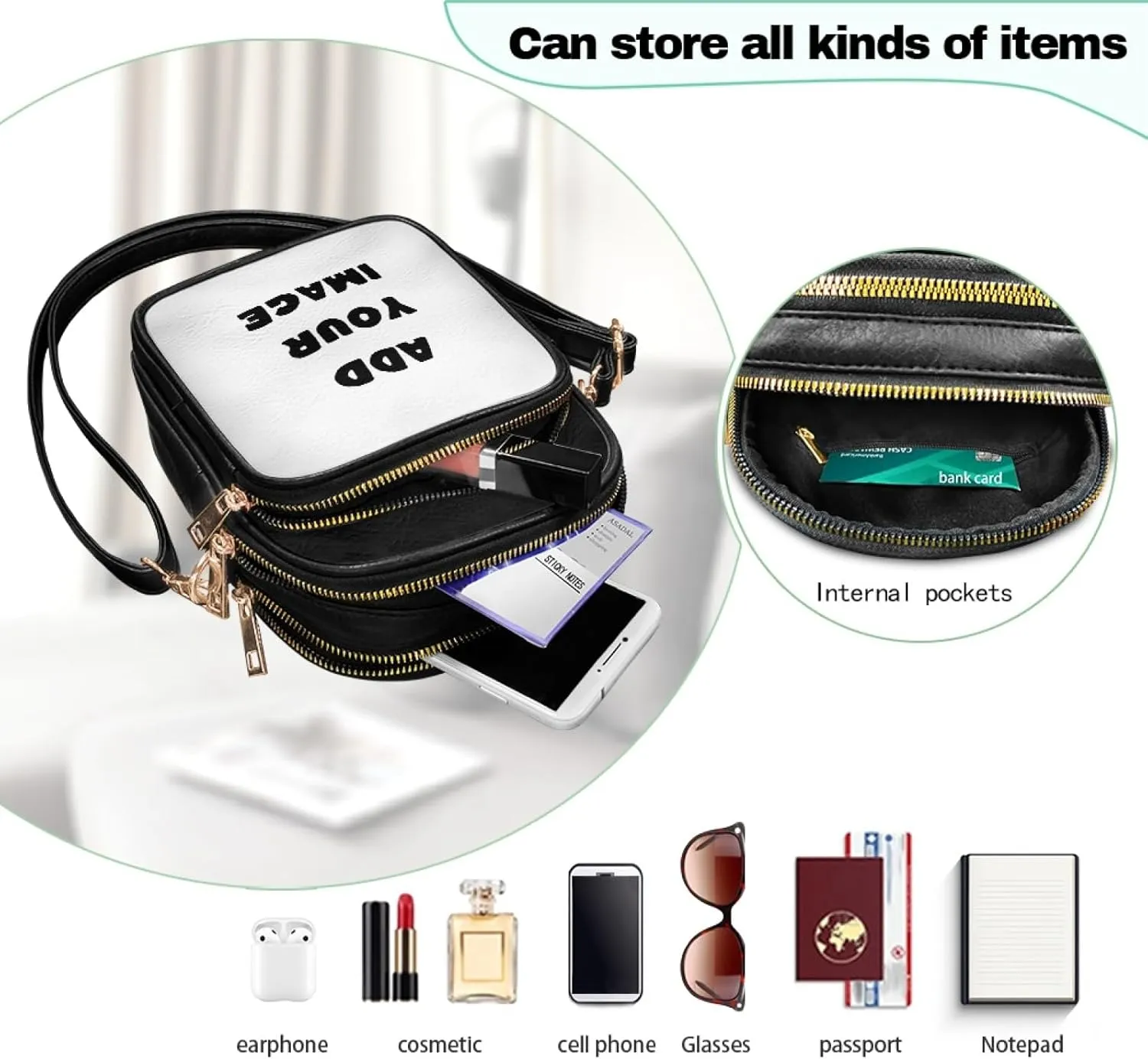 Small Crossbody Purses for Women PU Leather Designer Cell Phone Bag Wallet Purses Adjustable Strap for Travel