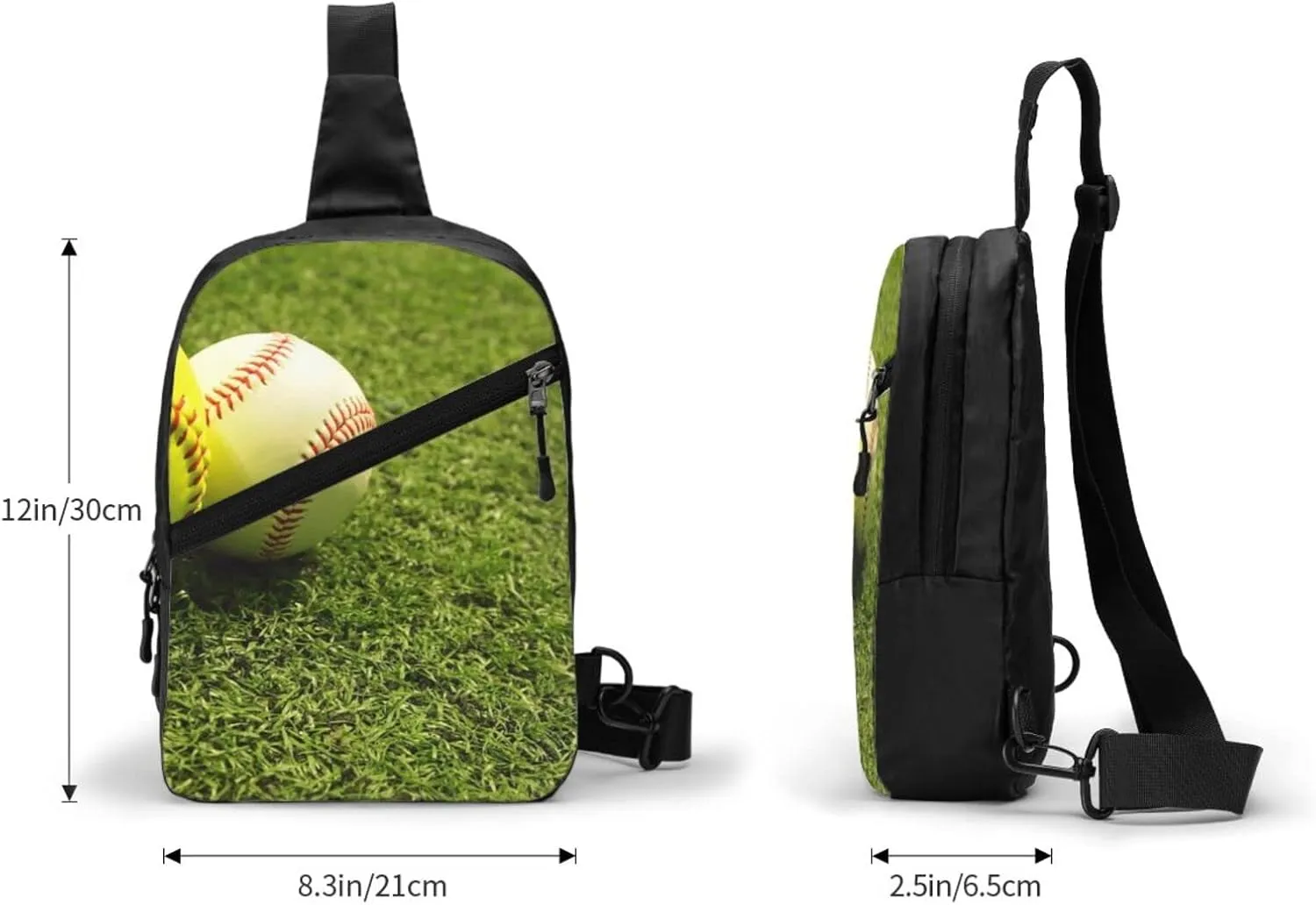 Small Crossbody Sling Backpack Anti Theft Backpack For Traveling Chest Grass Baseball Softball Shoulder Bag For Men Women