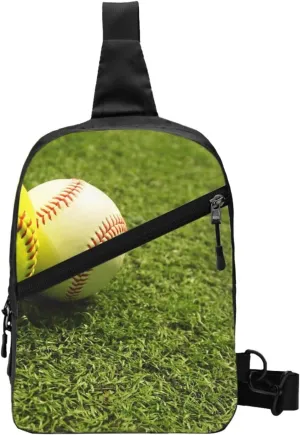 Small Crossbody Sling Backpack Anti Theft Backpack For Traveling Chest Grass Baseball Softball Shoulder Bag For Men Women