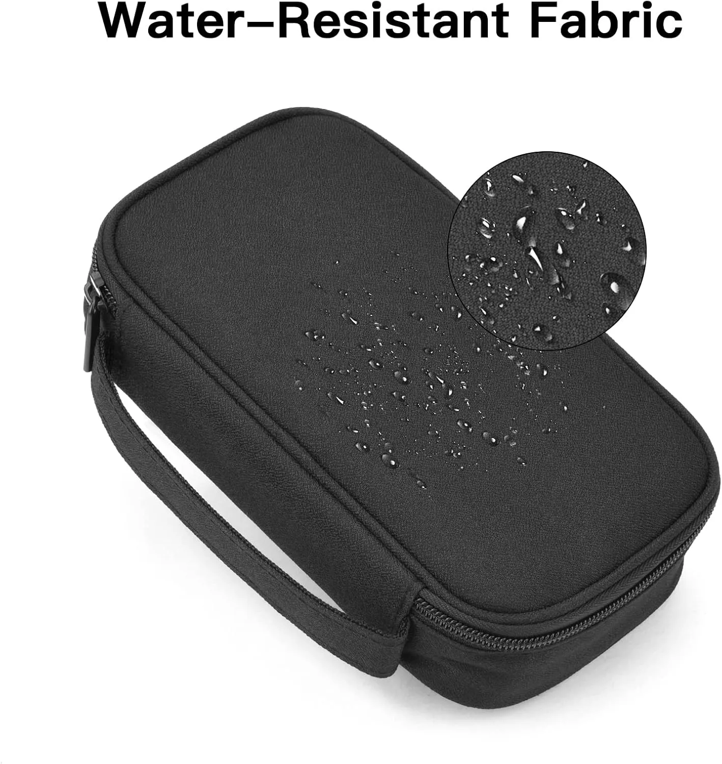 Small Electronics Carrying Case, Charge Organizer Bag for Cable & Cords, Travel Tech Accessories, External Hard Drive (Small, Black)