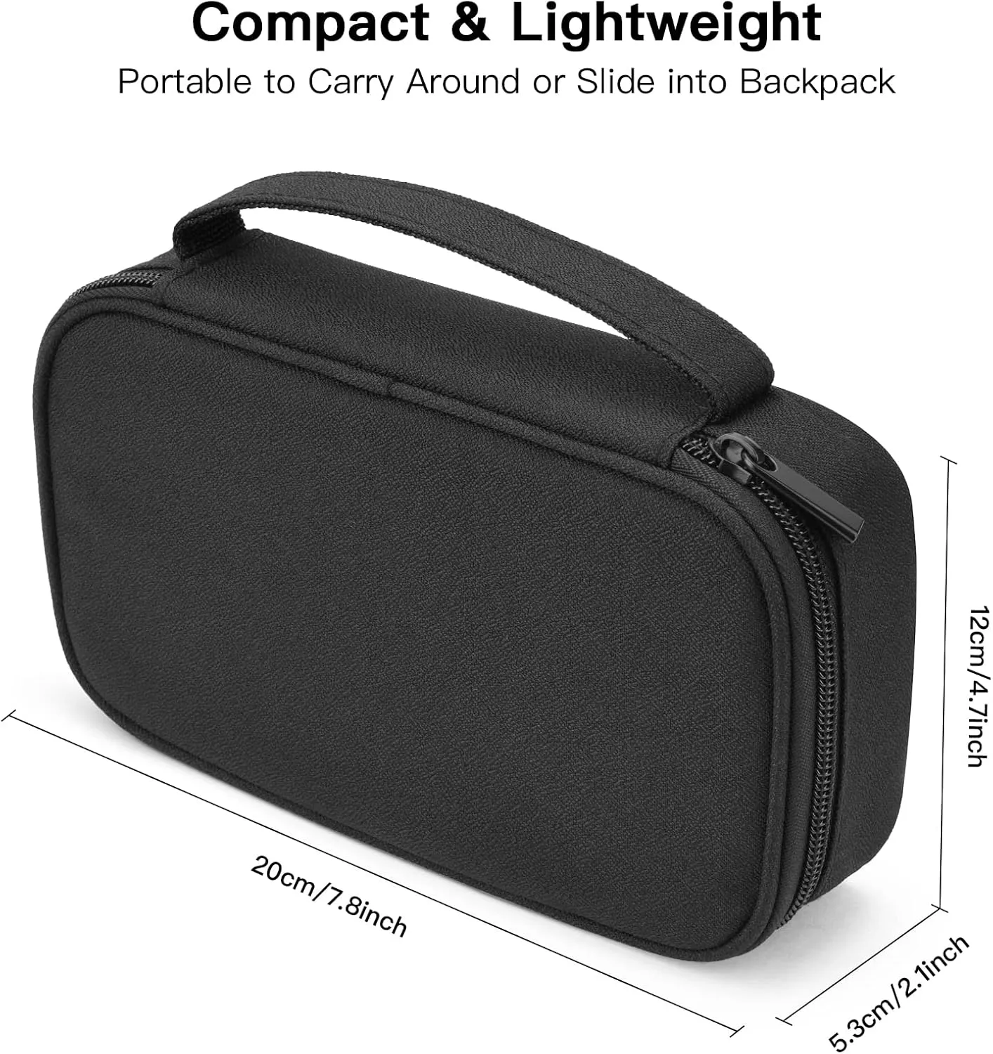 Small Electronics Carrying Case, Charge Organizer Bag for Cable & Cords, Travel Tech Accessories, External Hard Drive (Small, Black)