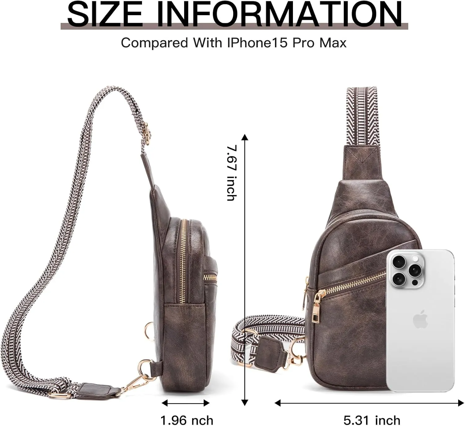 Small Sling Bag for Women - Vegan Leather Crossbody Purse with Fanny Pack Style for Women