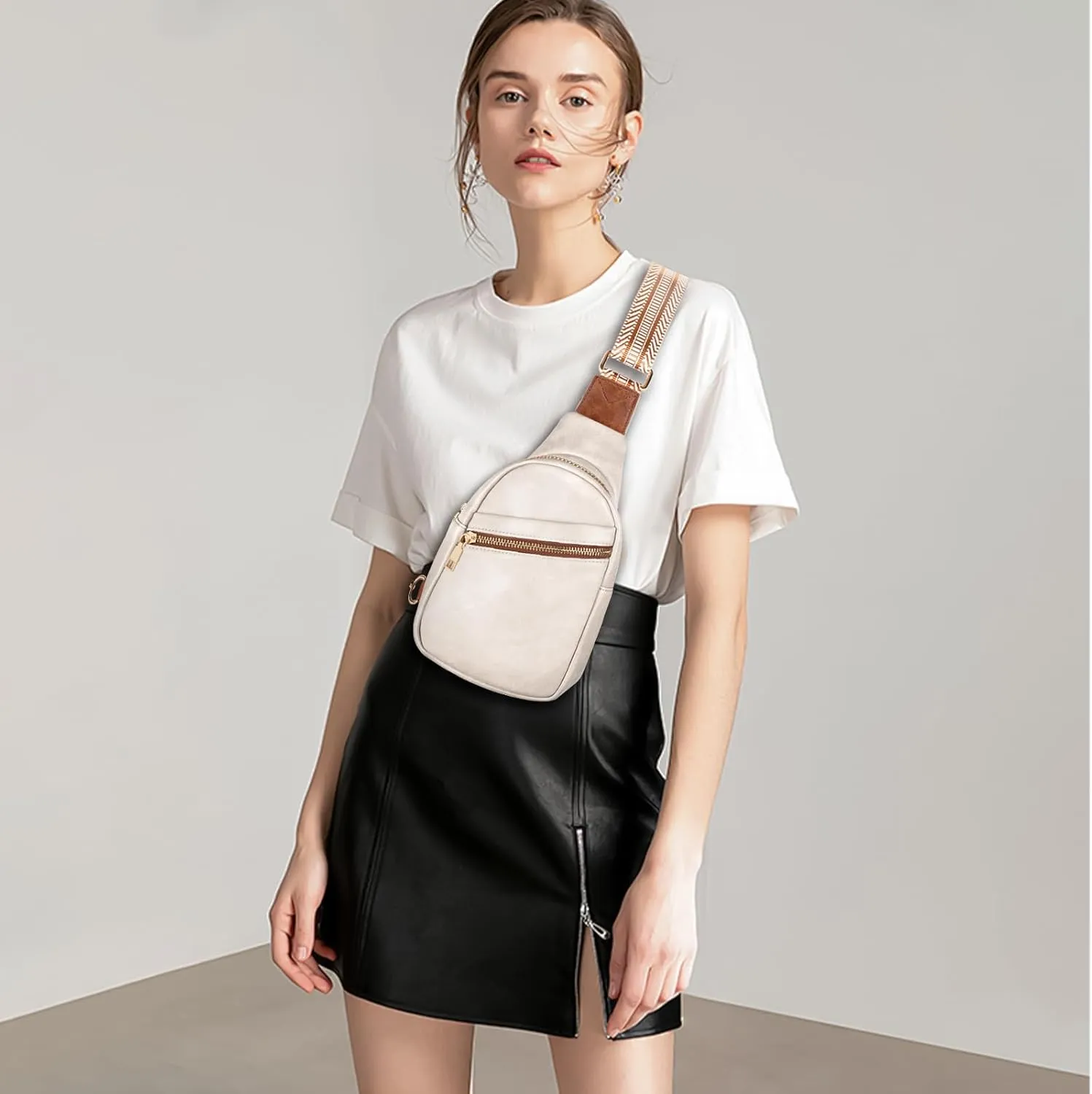Small Sling Bag for Women - Vegan Leather Crossbody Purse with Fanny Pack Style for Women