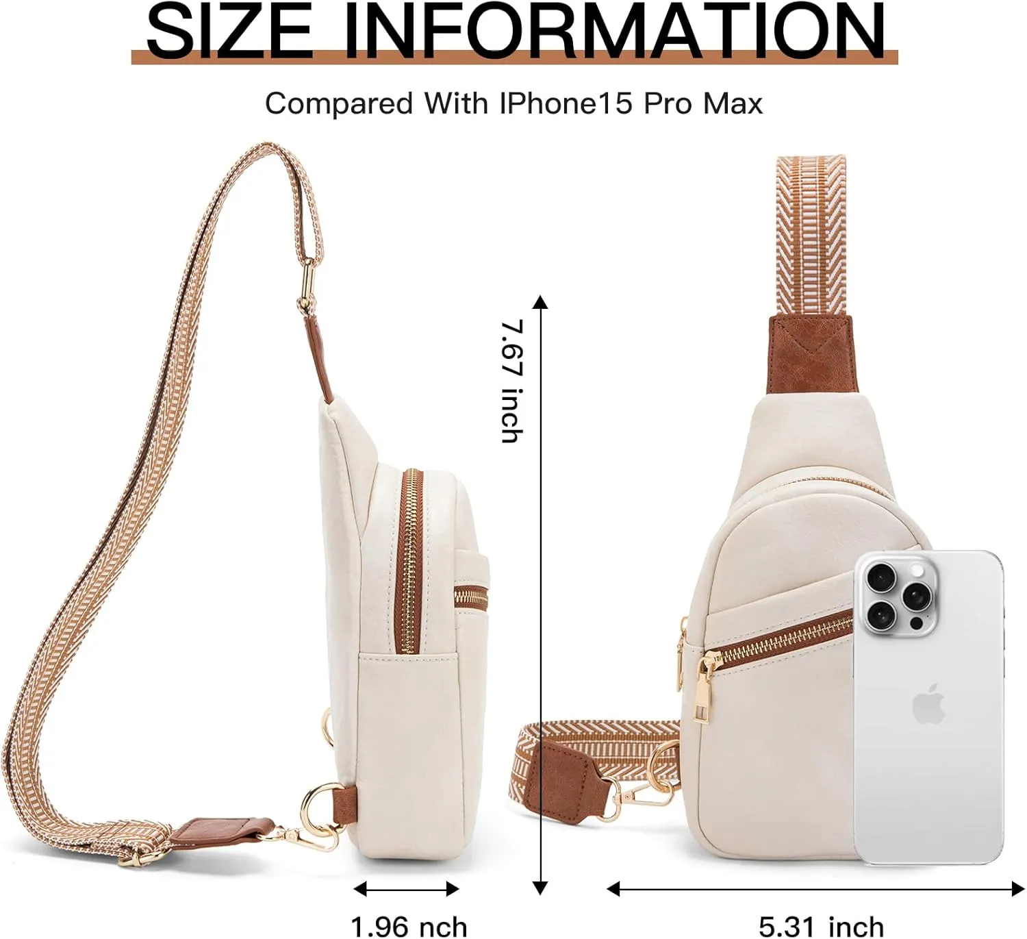 Small Sling Bag for Women - Vegan Leather Crossbody Purse with Fanny Pack Style for Women
