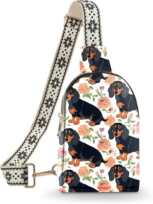 Small Sling Bag Leather Fanny Packs for Women Crossbody Purses Travel Chest Casual Daypacks