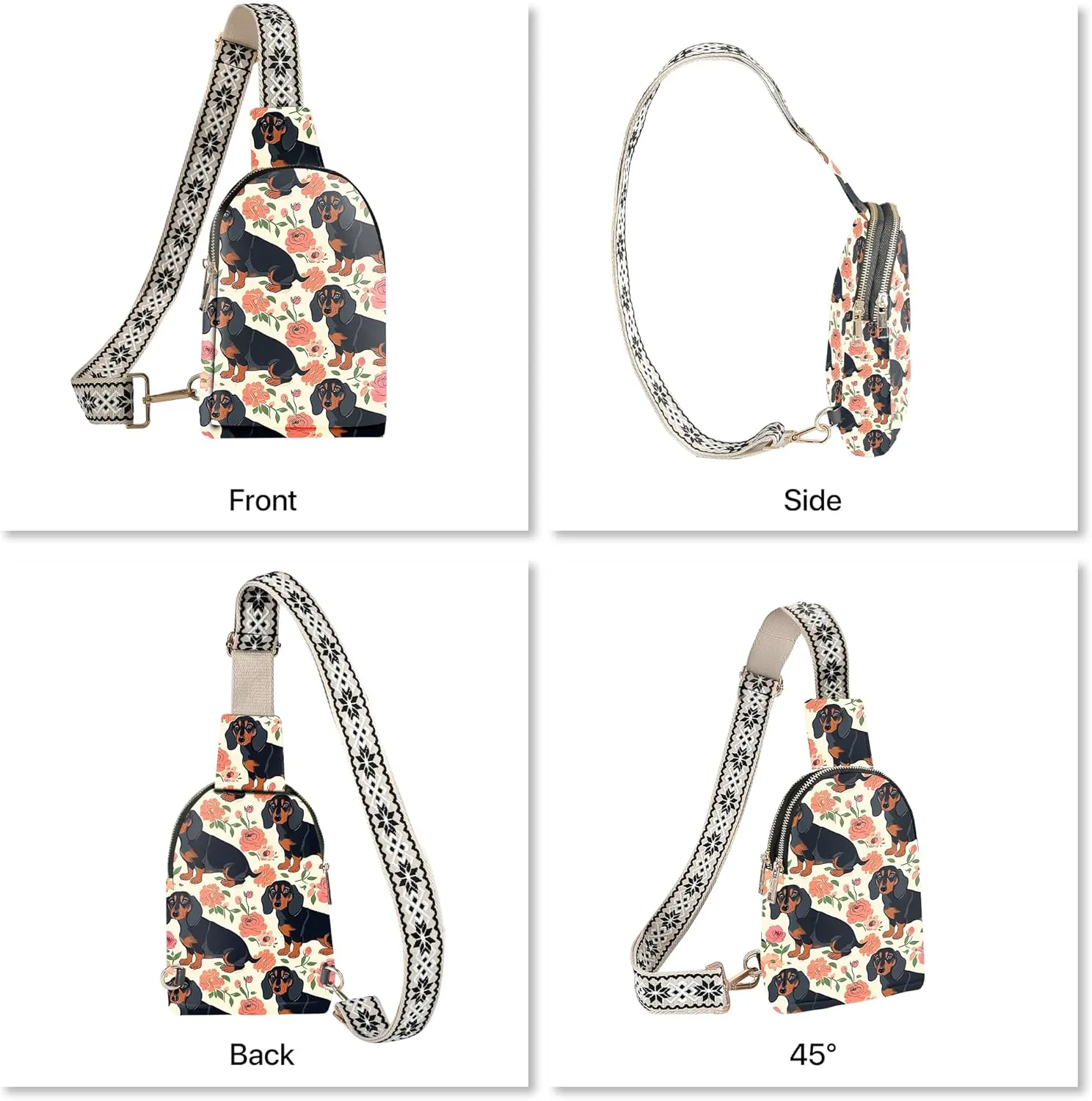 Small Sling Bag Leather Fanny Packs for Women Crossbody Purses Travel Chest Casual Daypacks