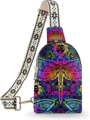 Small Sling Bag Leather Fanny Packs for Women Crossbody Purses Travel Chest Casual Daypacks