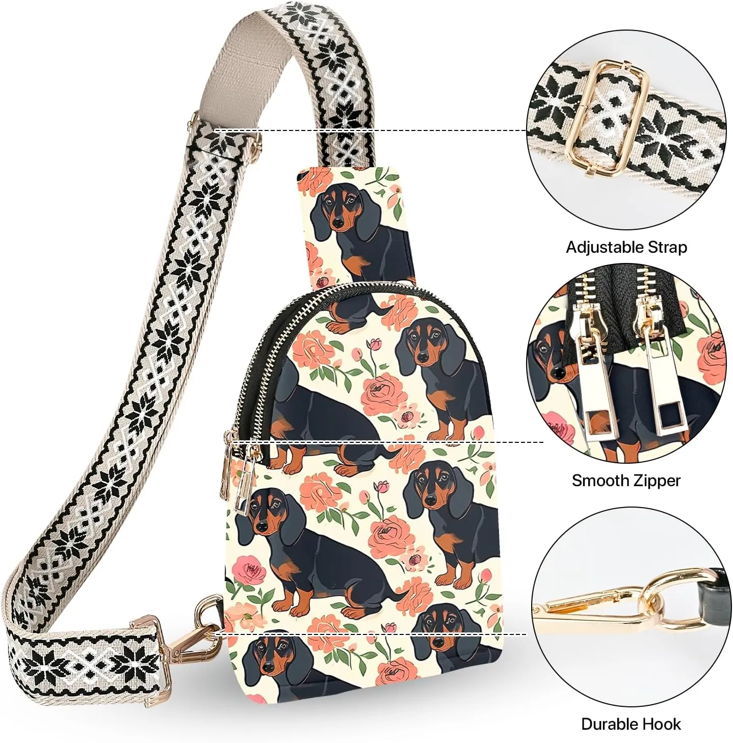 Small Sling Bag Leather Fanny Packs for Women Crossbody Purses Travel Chest Casual Daypacks