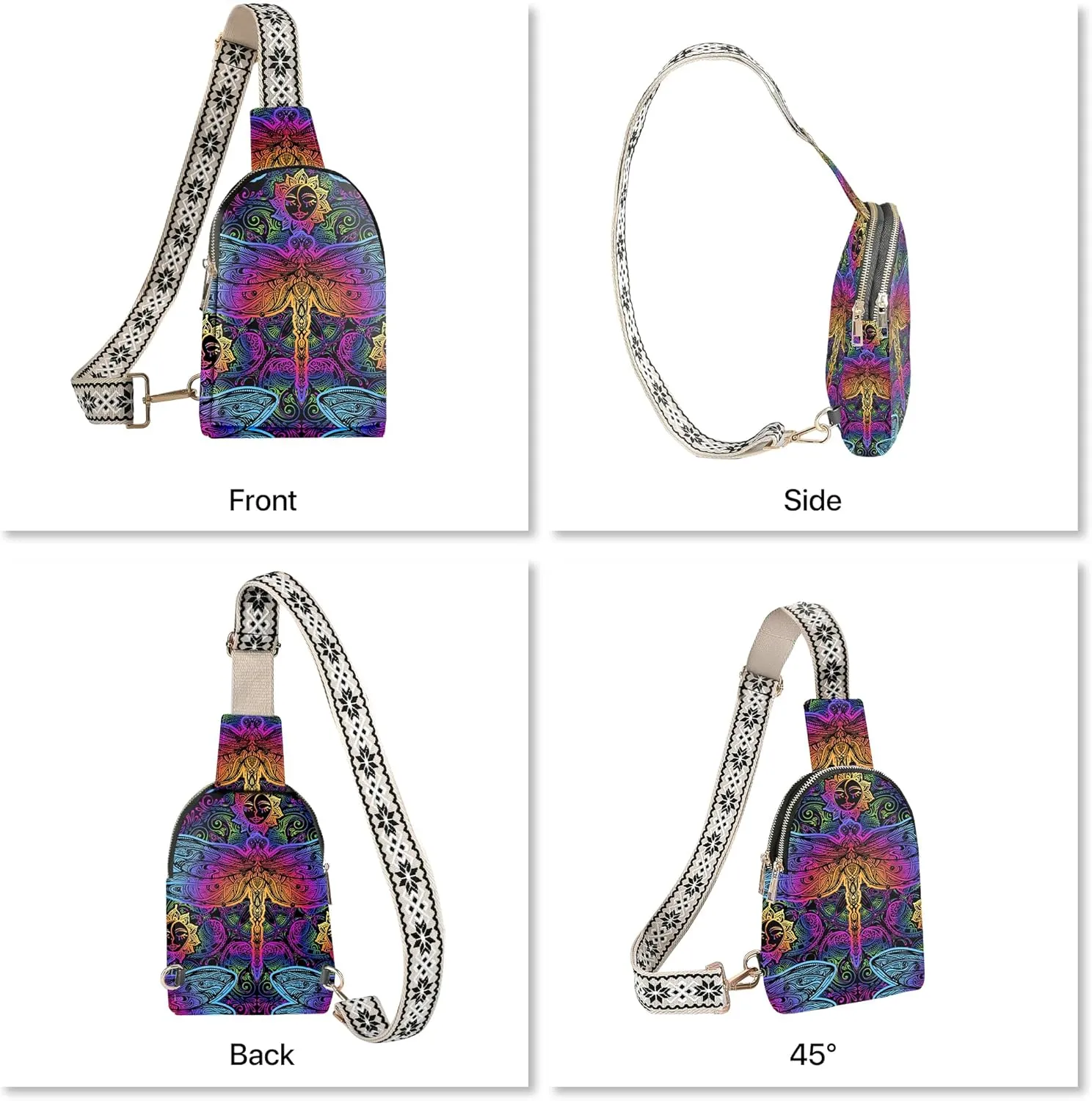 Small Sling Bag Leather Fanny Packs for Women Crossbody Purses Travel Chest Casual Daypacks