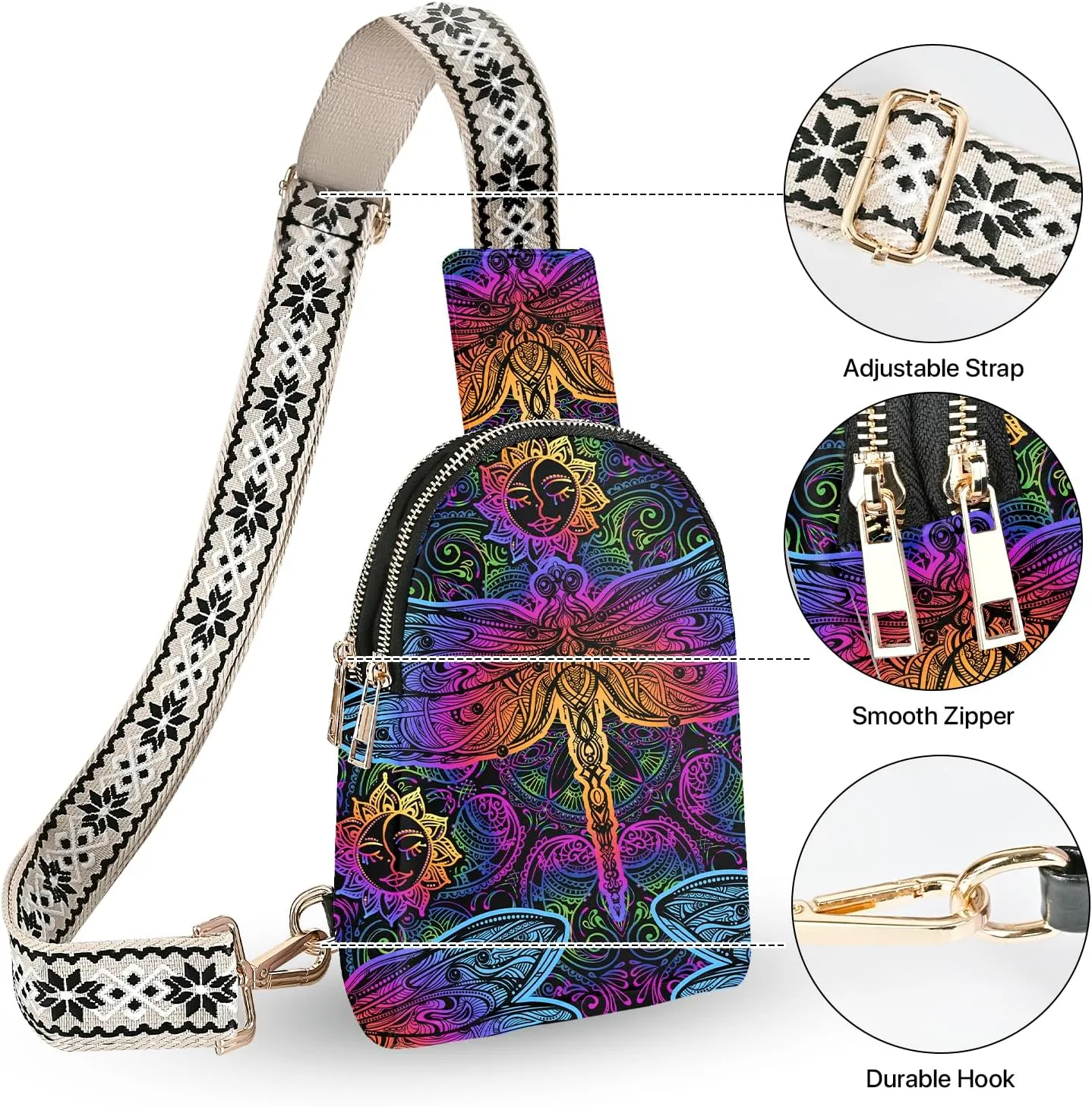 Small Sling Bag Leather Fanny Packs for Women Crossbody Purses Travel Chest Casual Daypacks