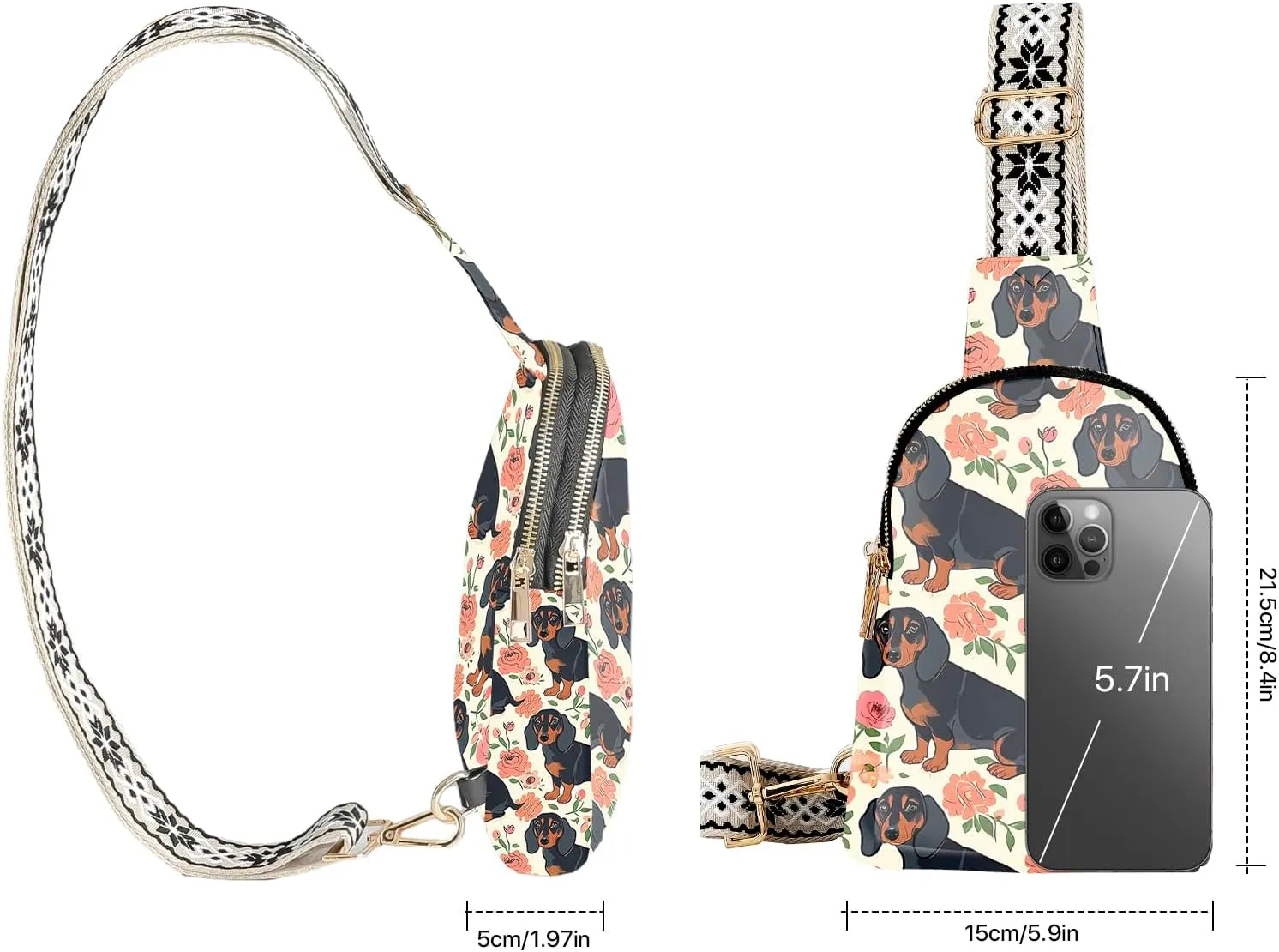 Small Sling Bag Leather Fanny Packs for Women Crossbody Purses Travel Chest Casual Daypacks