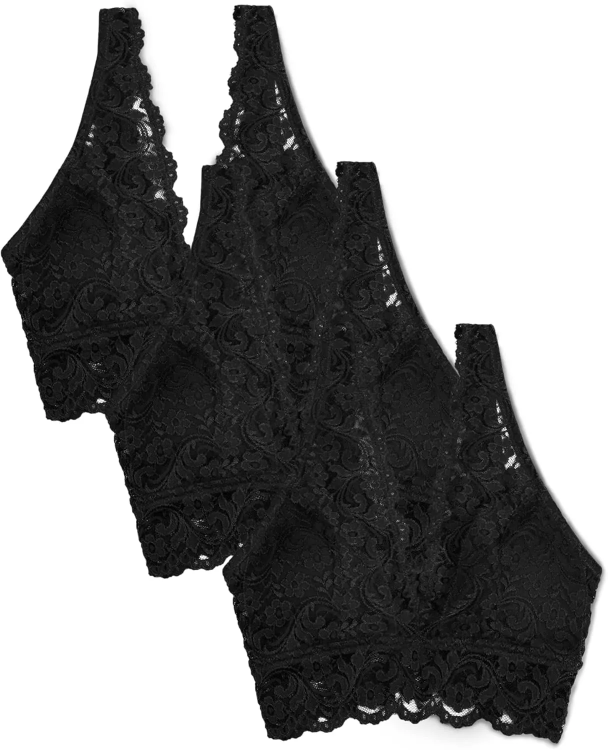 Smart & Sexy Women's Lace Deep V Wireless Bralette – Comfortable & Stylish, Multi-Packs Available