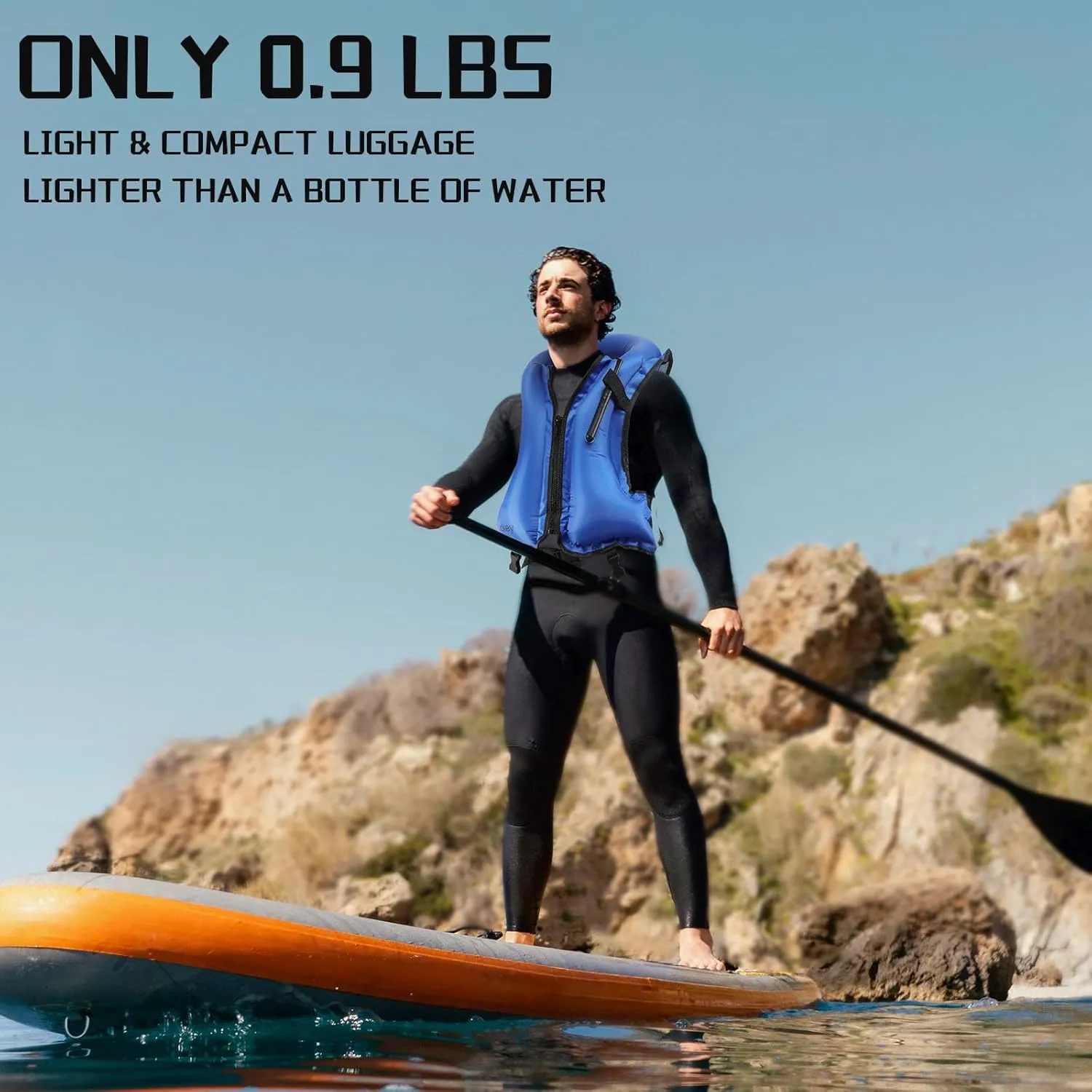 Snorkel Vest for Adults, Inflatable Snorkeling Vest for Men & Women, Portable Swim Jacket & Buoyancy Vest for Snorkeling, Swimming, Kayaking, Boating