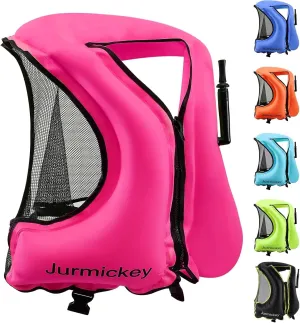 Snorkel Vest for Adults, Inflatable Snorkeling Vest for Men & Women, Portable Swim Jacket & Buoyancy Vest for Snorkeling, Swimming, Kayaking, Boating