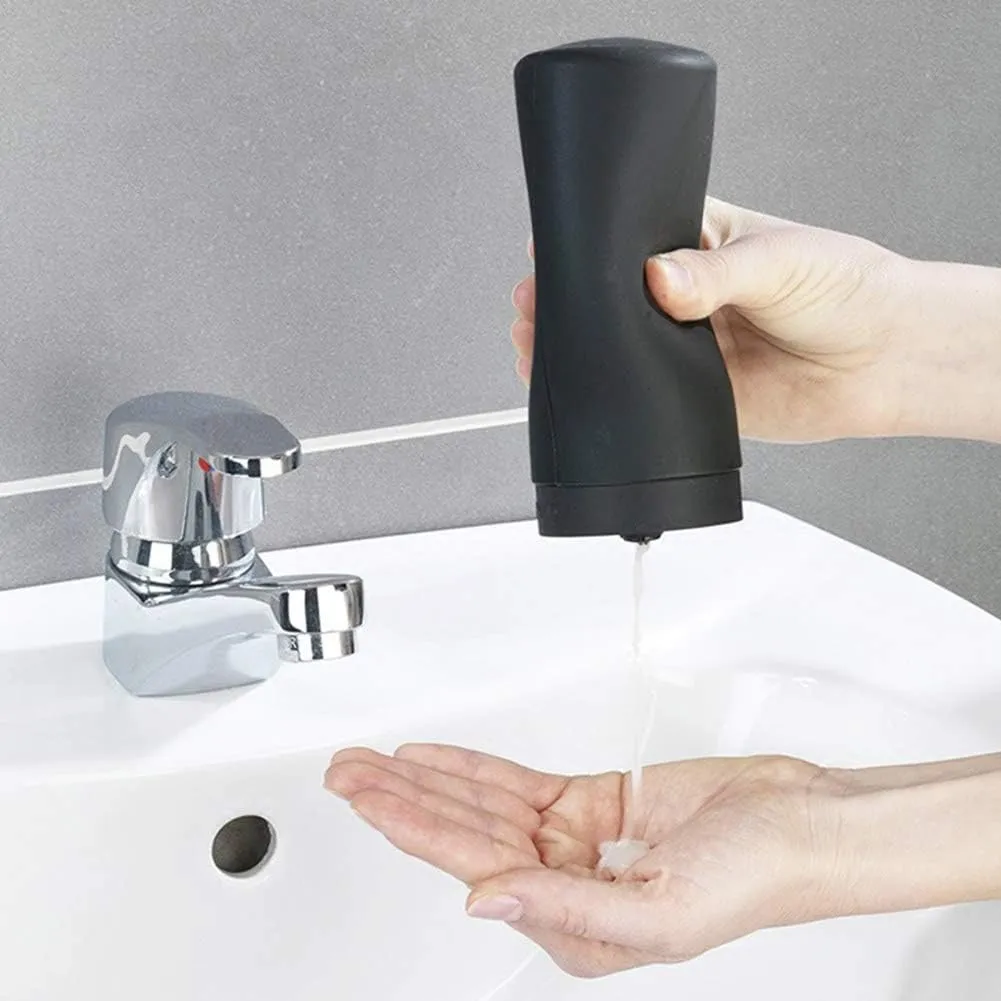 Soap Dispenser, Liquid Dish Soap Dispenser Squeeze Bottle, Silicone Divided Bottle Squeeze Type Hand Soap Essential Oil Lotion Dispensing Black