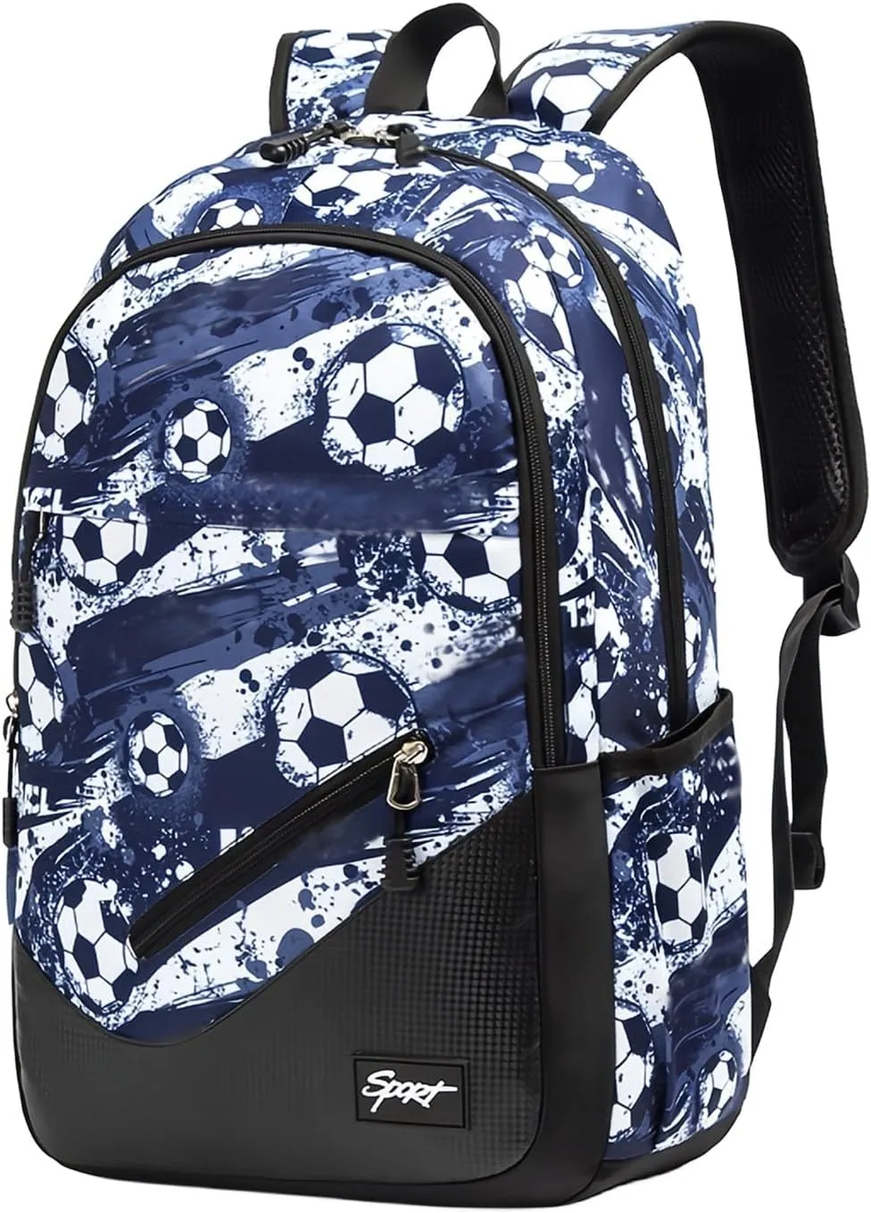 Soccer-Print Boys Backpack for School Kids Bookbag for Elementary School Football School Bag for Teens