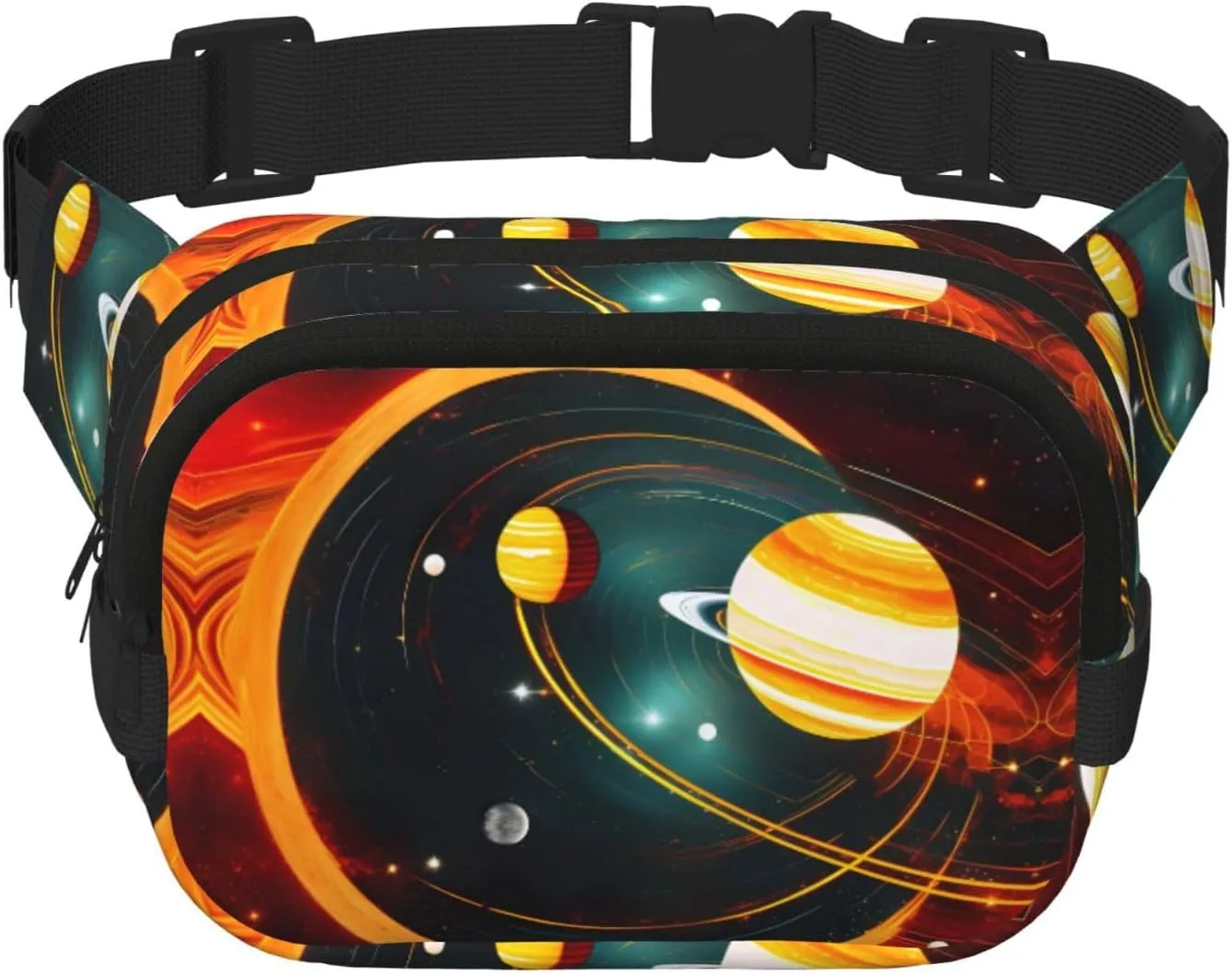 Solar System Jupiter Saturn print Womens Fanny Pack Everyday Hip Pouch Waist Bag for Travel Outdoor Running Hunting for Adult
