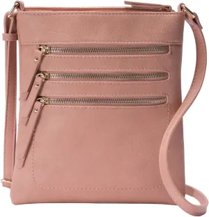 Solene Crossbody Bag Functional Multi Pocket Messenger Purse Top Zip Closure Shoulder Handbag With Adjustable Strap