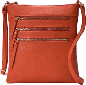 Solene Crossbody Bag Functional Multi Pocket Messenger Purse Top Zip Closure Shoulder Handbag With Adjustable Strap