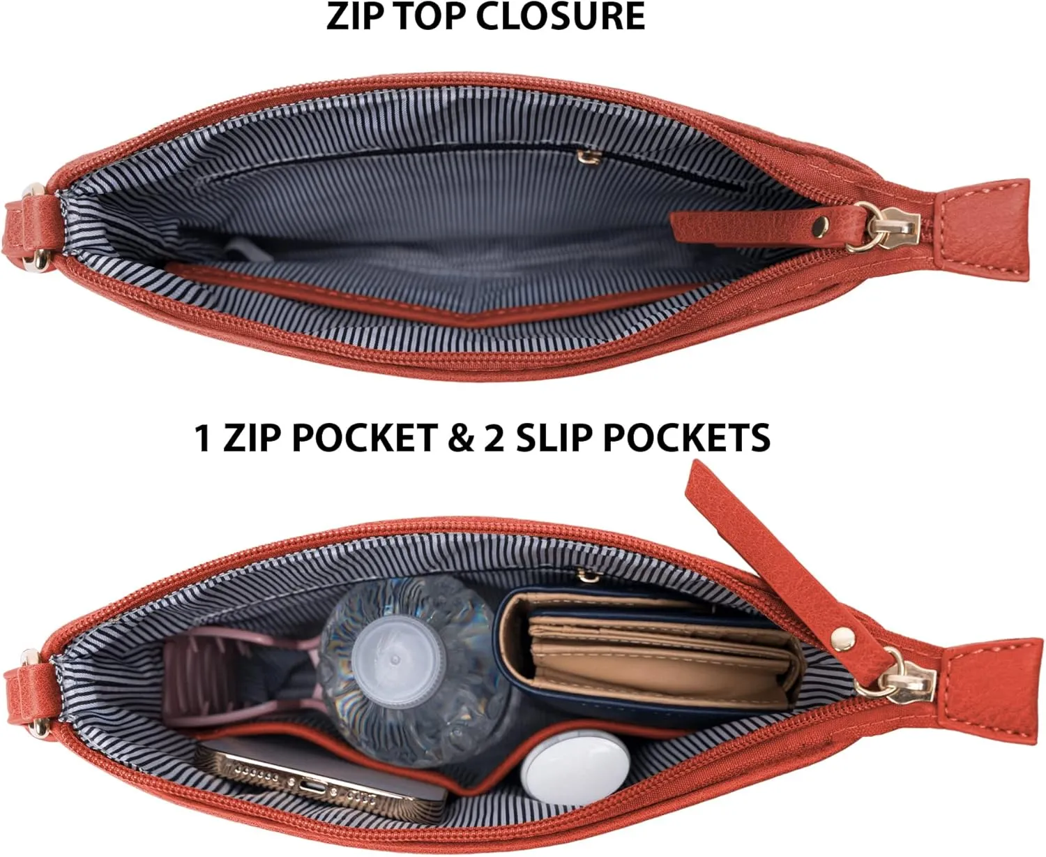 Solene Crossbody Bag Functional Multi Pocket Messenger Purse Top Zip Closure Shoulder Handbag With Adjustable Strap