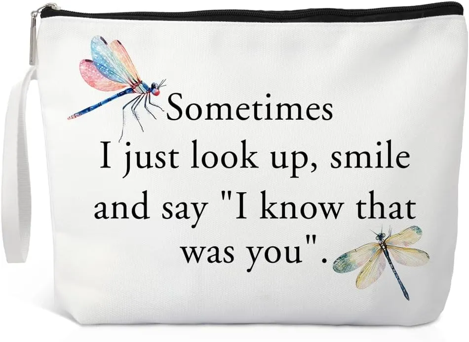 Sometimes I Look Up Smile And Say I Know That Was You Makeup Bag, Funny Cosmetic Bag for Loss of A Loved, Remembrance Gifts Sympathy Gifts for Friend, Bereavement Inspirational Gifts