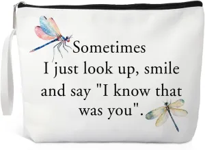 Sometimes I Look Up Smile And Say I Know That Was You Makeup Bag, Funny Cosmetic Bag for Loss of A Loved, Remembrance Gifts Sympathy Gifts for Friend, Bereavement Inspirational Gifts