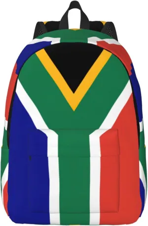 South African flag print Laptop Backpack for Women Men,Bookbag Casual Daypackfor College Work for Travel Computer