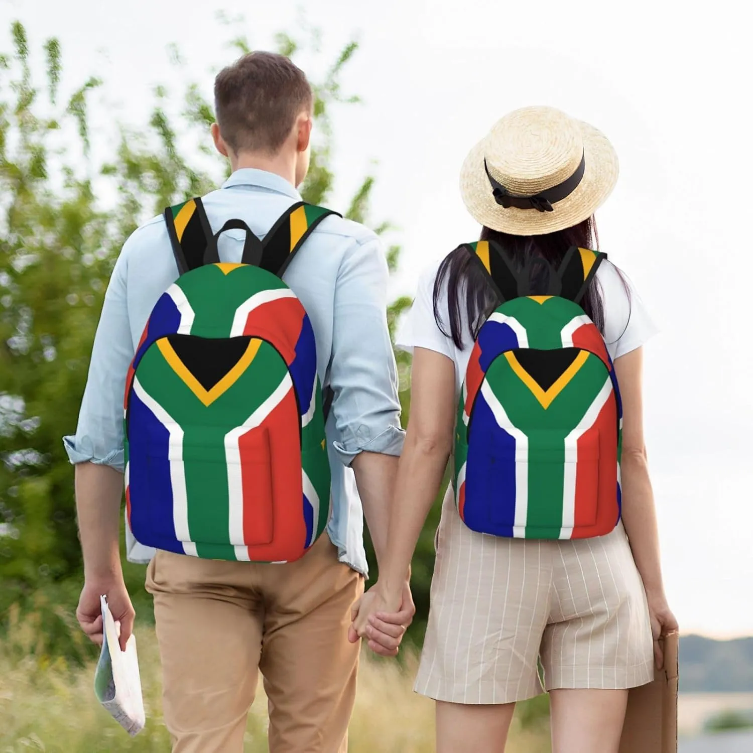South African flag print Laptop Backpack for Women Men,Bookbag Casual Daypackfor College Work for Travel Computer